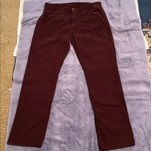 J Brand Corduroy Pants in Deep Burgundy